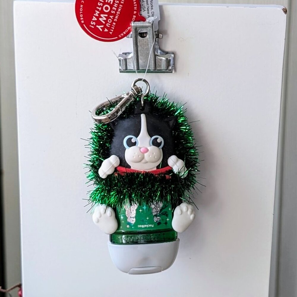 NWT Bath & Body Works Cat in Wreath PocketBac Holder - Picture 2 of 3